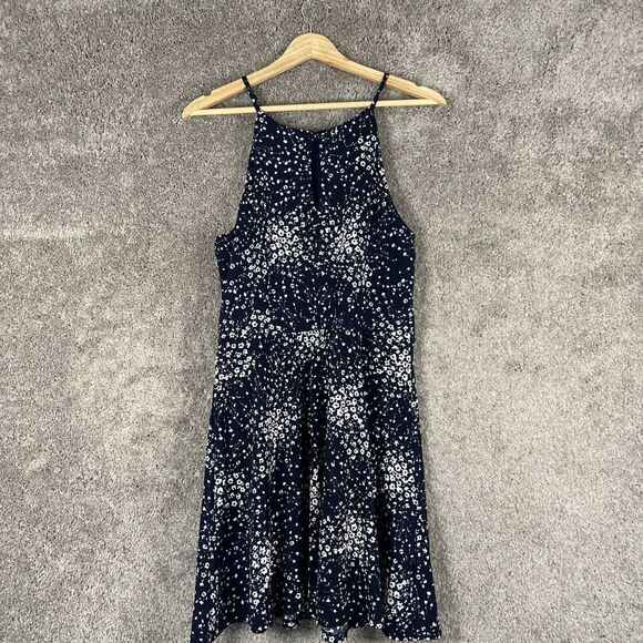 Fortune + Ivy Dress Womens Large Blue Floral Spaghetti Strap Flair Stitch Fix - Picture 2 of 14